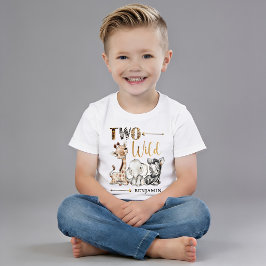 Personalisierte Zwei Wild Safari Erster Geburtstag Baby T-shirt