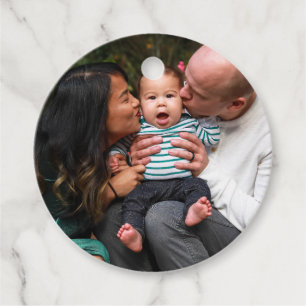 Personalisierte Zweier-Foto-Doppelfamilie Geschenkanhänger