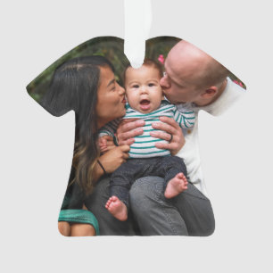 Personalisierte Zweier-Foto-Doppelfamilie Ornament