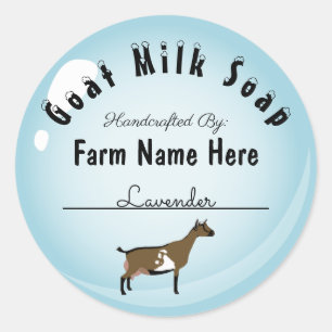 Personalisierte Zwergziege Milchseife Blaublauer B Runder Aufkleber
