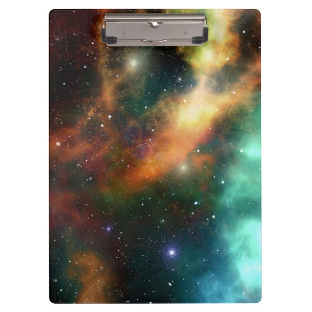 Personalisierte Zwischenablage für Weltraumstars Klemmbrett (Vorderseite)