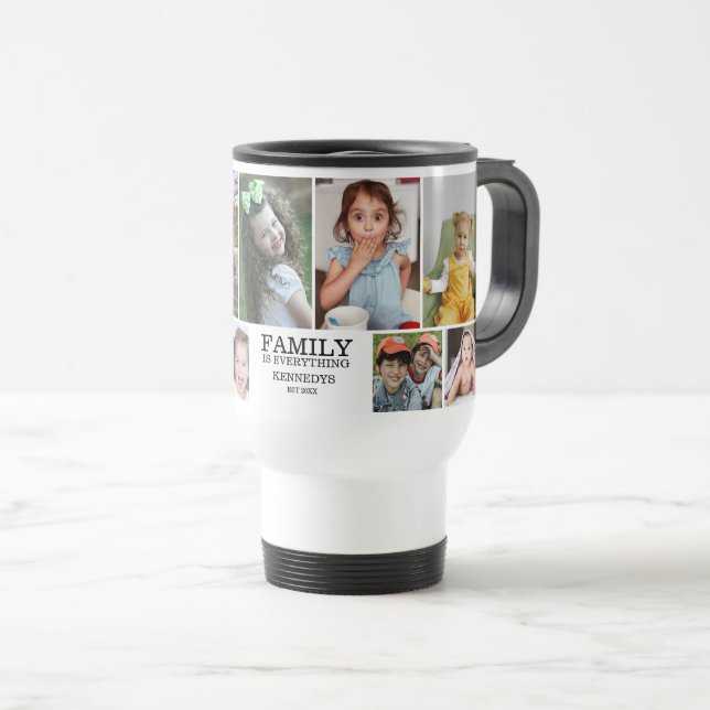 Personalisierten 10 Familienname für Fotocollage Reisebecher (VorderseiteRechts)