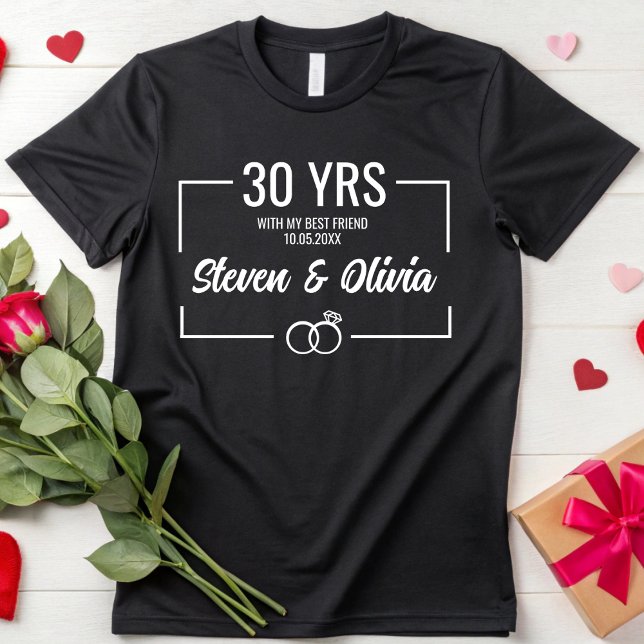 Personalisierten 20. 30. Geburtstag Hochzeitspaare T-Shirt (Von Creator hochgeladen)