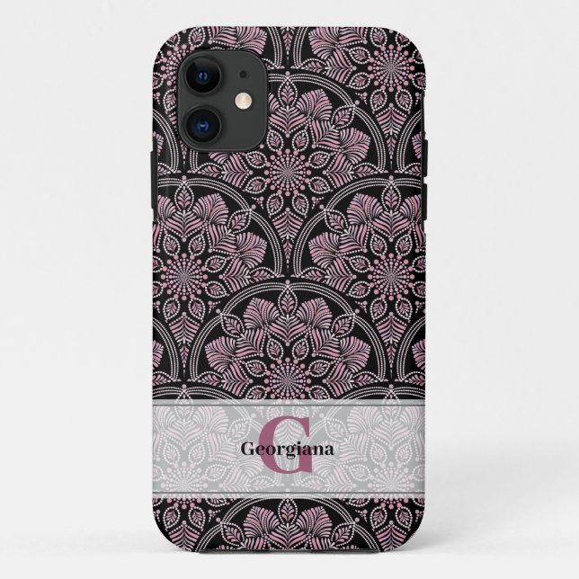 Personalisierten 20er Jahre duskische Rose Blumenf Case-Mate iPhone Hülle (Rückseite)
