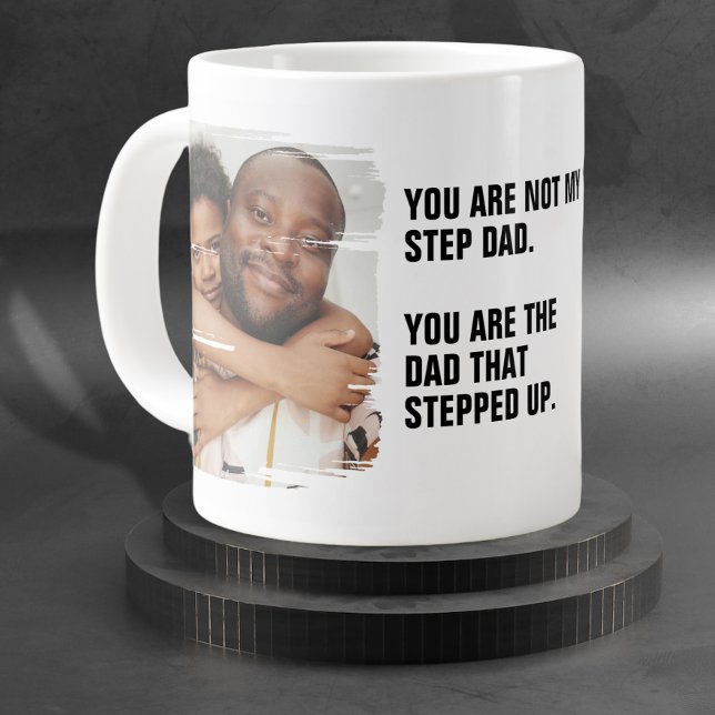 Personalisierten 2 Foto Der Vater, der hochgeklett Jumbo-Tasse (Von Creator hochgeladen)
