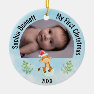 Personalisierten 2 Fotos Babys Meine ersten Weihna Keramik Ornament