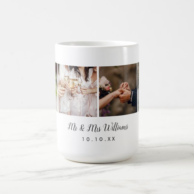 Personalisierten 4-Hochzeitsszenarien-Foto Kaffeetasse (Mittel)