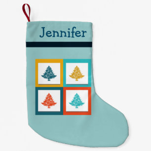 Personalisierten 4 Weihnachtsbaumen Retro-Design Kleiner Weihnachtsstrumpf