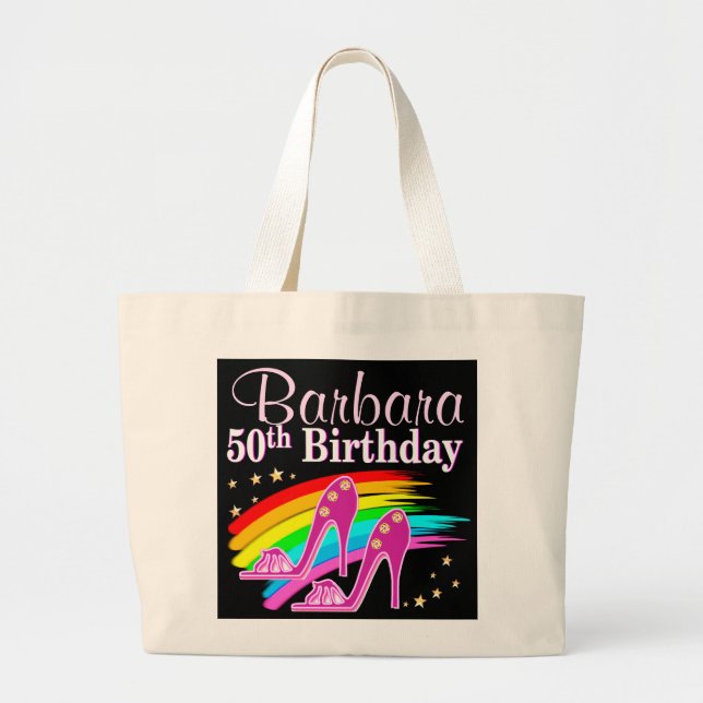 PERSONALISIERTEN 50. GEBURTSTAG SHOE QUEEN JUMBO STOFFBEUTEL (Vorne)