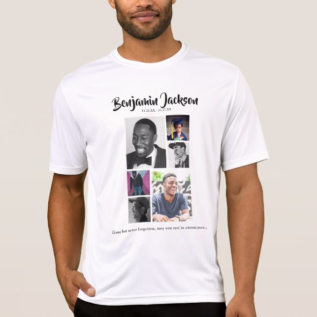 Personalisierten 7-Foto Collage Memorial T - Shirt (Vorderseite)