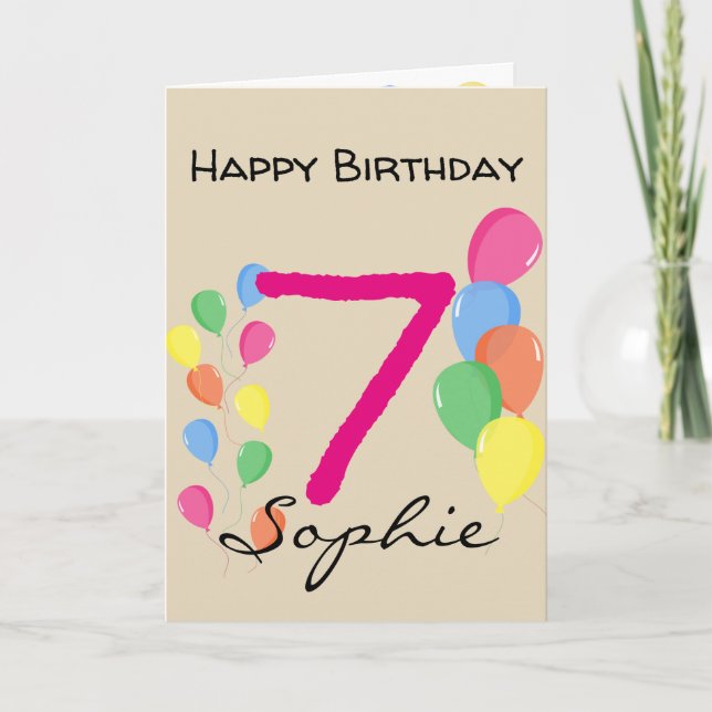Personalisierten 7 Jahre alt Geburtstag Karte (Vorderseite)