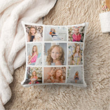 Personalisierten 9-Foto Collage Throw Kissen
