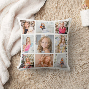 Personalisierten 9-Foto Collage Throw Kissen