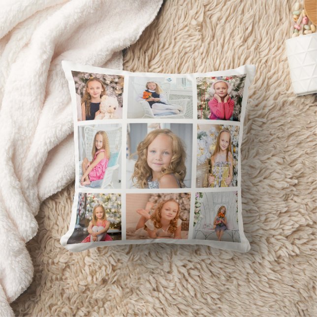 Personalisierten 9-Foto Collage Throw Kissen (Decke)