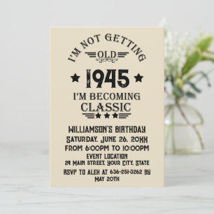 Personalisierten achtzig Vintage 80. Geburtstagspa Einladung