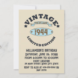 Personalisierten achtzig Vintage 80. Geburtstagspa Einladung