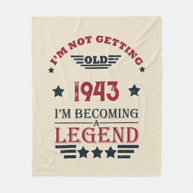 Personalisierten achtzig Vintage 80. Geburtstagspa Fleecedecke (Vorderseite)