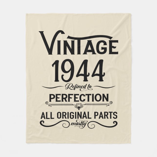 Personalisierten achtzig Vintage 80. Geburtstagspa Fleecedecke (Vorderseite)