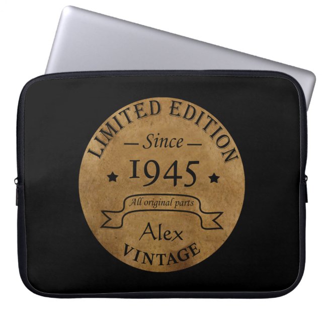Personalisierten achtzig Vintage 80. Geburtstagspa Laptopschutzhülle (Vorderseite)