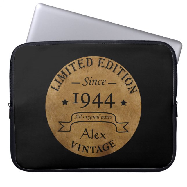 Personalisierten achtzig Vintage 80. Geburtstagspa Laptopschutzhülle (Vorderseite)