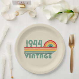 Personalisierten achtzig Vintage 80. Geburtstagspa Pappteller