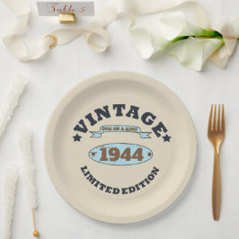 Personalisierten achtzig Vintage 80. Geburtstagspa Pappteller