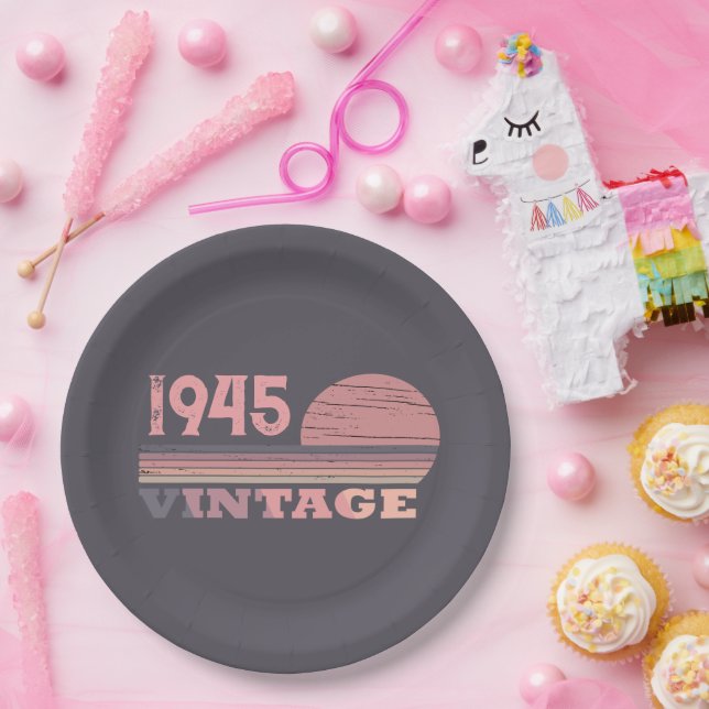 Personalisierten achtzig Vintage 80. Geburtstagspa Pappteller (Party)