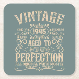 Personalisierten achtzig Vintage 80. Geburtstagspa Rechteckiger Pappuntersetzer