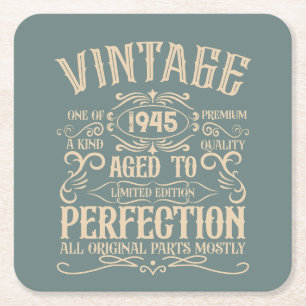 Personalisierten achtzig Vintage 80. Geburtstagspa Rechteckiger Pappuntersetzer
