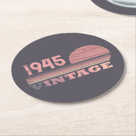 Personalisierten achtzig Vintage 80. Geburtstagspa Runder Pappuntersetzer