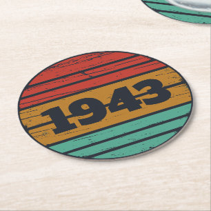 Personalisierten achtzig Vintagen 80. Geburtstag Runder Pappuntersetzer