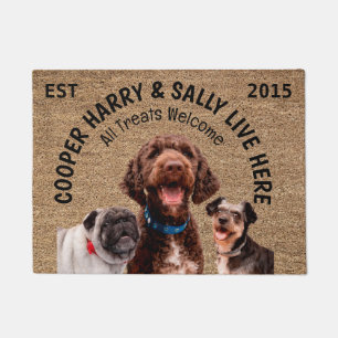 Personalisierten drei Hunde Fußmatte