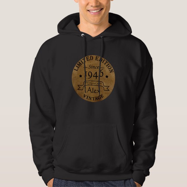 Personalisierten fünfundachtzig Vintager 85. Gebur Hoodie (Vorderseite)