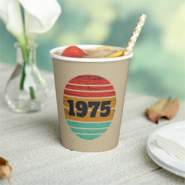 Personalisierten fünfzig Vintagen 50. Geburtstagsp Pappbecher