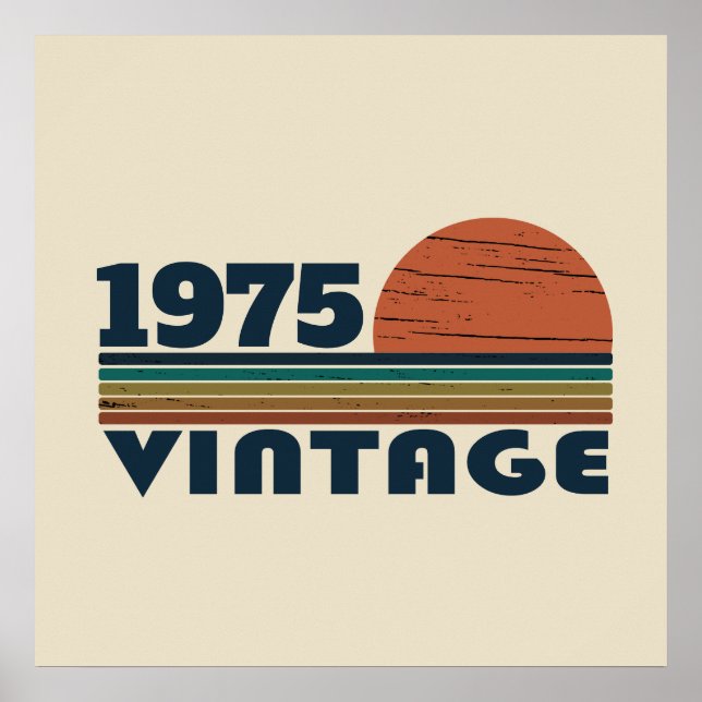 Personalisierten fünfzig Vintagen 50. Geburtstagsp Poster (Vorne)