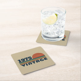 Personalisierten fünfzig Vintagen 50. Geburtstagsp Rechteckiger Pappuntersetzer