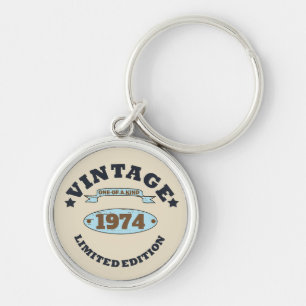 Personalisierten fünfzig Vintagen 50. Geburtstagsp Schlüsselanhänger