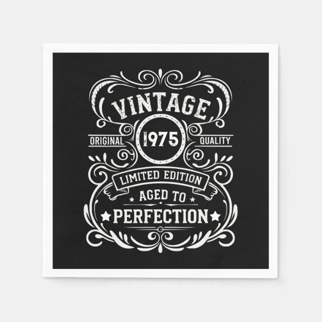 Personalisierten fünfzig Vintagen 50. Geburtstagsp Serviette (Vorderseite)