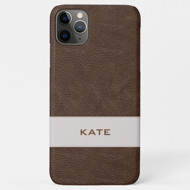 Personalisierten Imitat Braunleder Case-Mate iPhone Hülle (Rückseite)