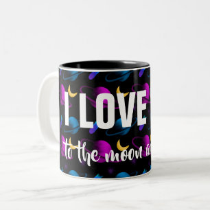 Personalisierten Lieben: Mond und Zurück Zweifarbige Tasse