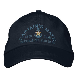 Personalisierten Mate Coastal Star Anchor Kapitän Bestickte Kappe