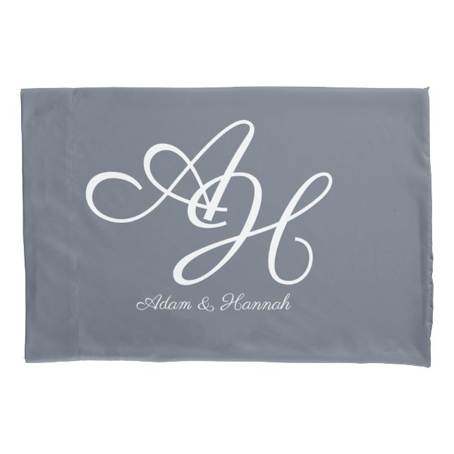 Personalisierten Mit Monogramm zwei Namen Kissenbezug (Vorderseite)