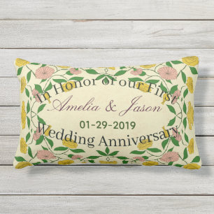 Personalisierten Paare 1. Hochzeit Kissen Für Draußen