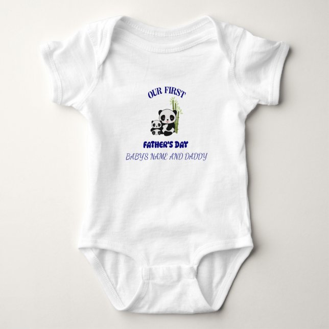 PERSONALISIERTEN PANDA PANDA MATCHING FÜR UNSER ER BABY STRAMPLER (Vorderseite)