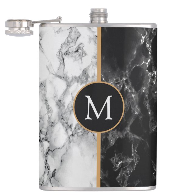 Personalisierten Sie Ihren Letter Marble Flask Flachmann (Geöffnet)