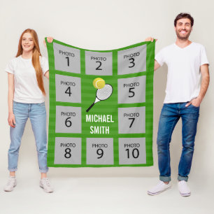 Personalisierten TENNIS-Kollektion mit 10 Fotos Fleecedecke