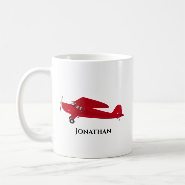 Personalisierten Vintage Red Airplane Coffee Cups  Kaffeetasse (Links)