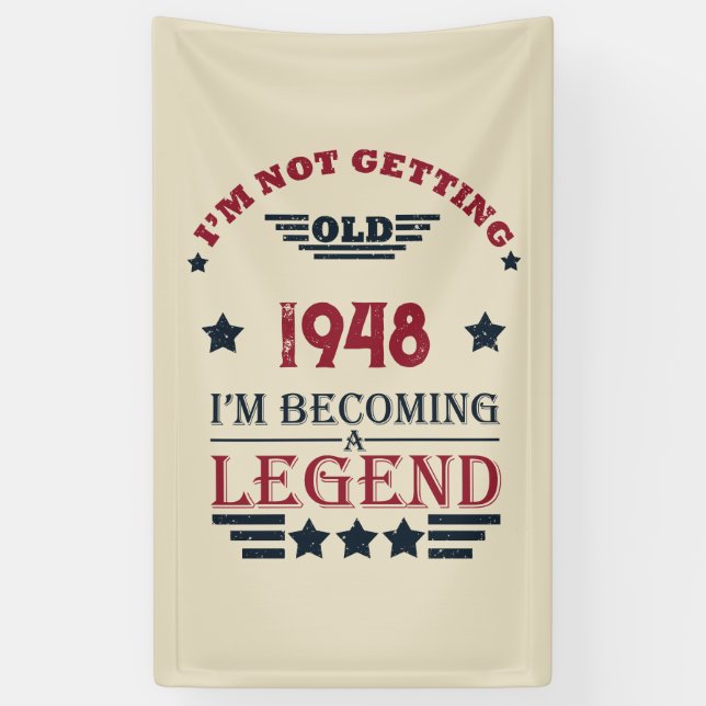 Personalisierten Vintagen 75. Geburtstag Banner (Vertikal)