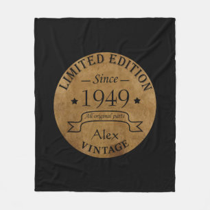 personalisierten Vintagen 75. Geburtstag Fleecedecke