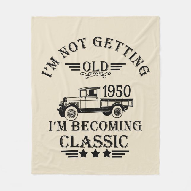 Personalisierten Vintagen 75. Geburtstag Fleecedecke (Vorderseite)